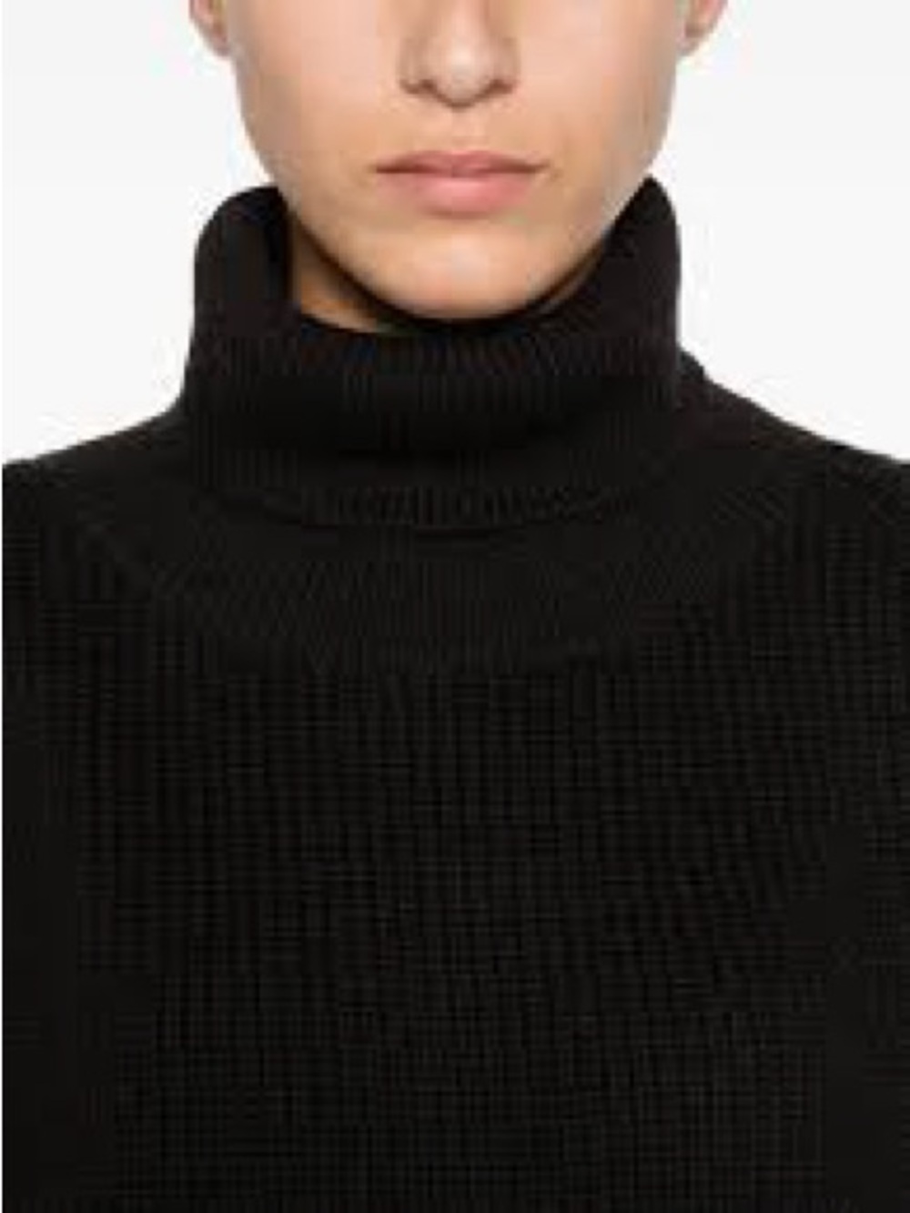 P.A.R.O.S.H. Black Ribbed Turtleneck Wool Sweater S